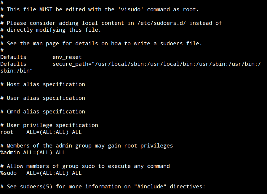 fichero sudoers usuario sudo